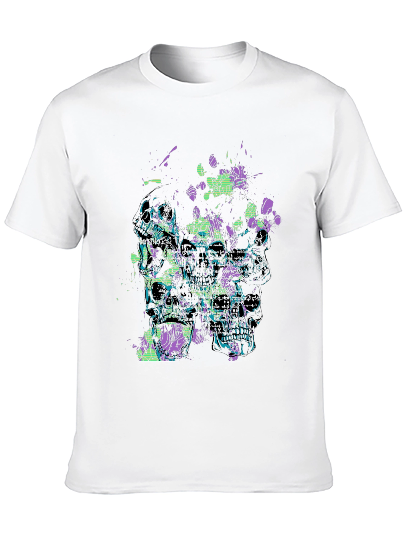 Skull Graphic Print Mens Black T-Shirt