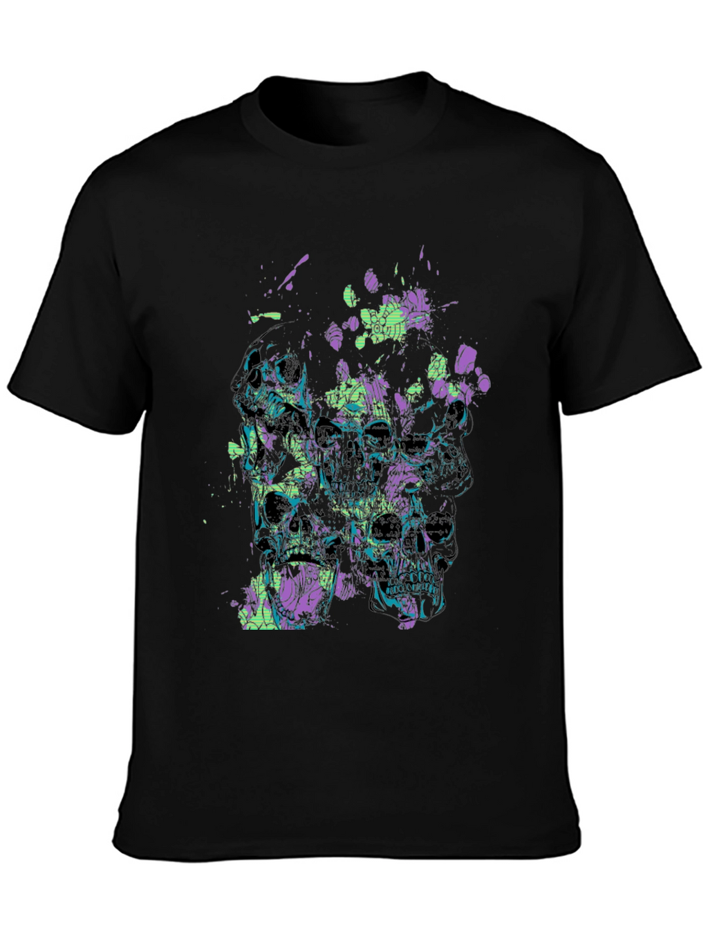 Skull Graphic Print Mens Black T-Shirt