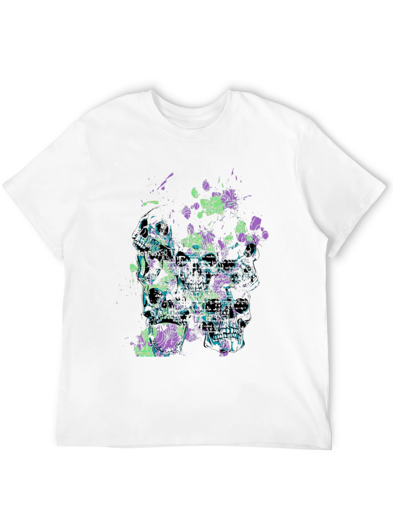 Skull Graphic Print Mens Black T-Shirt