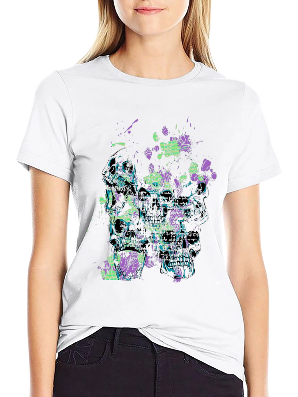 Skull Graphic Print Mens Black T-Shirt
