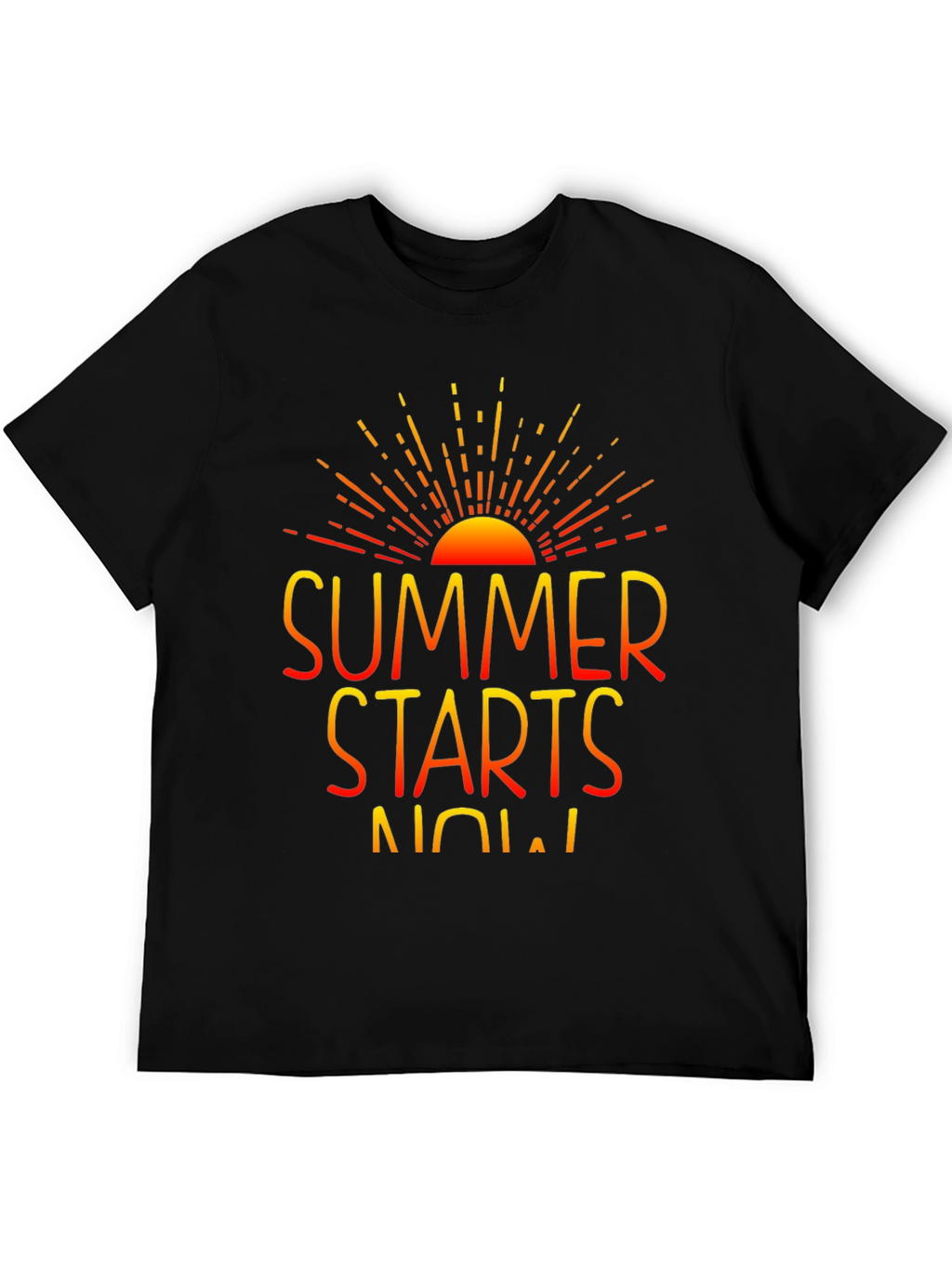 Summer Starts Now Graphic Print Black T-Shirt