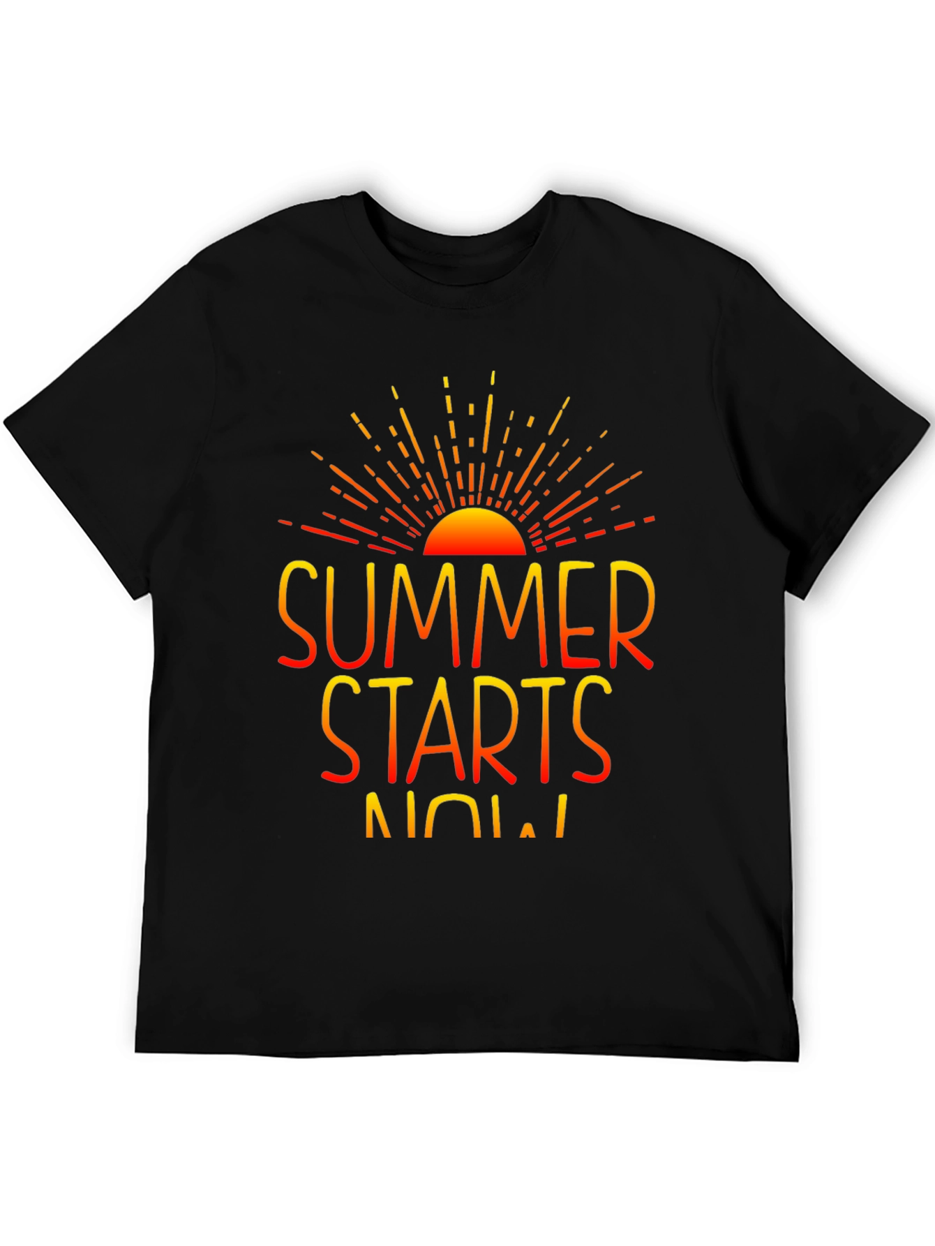 Summer Starts Now Graphic Print Black T-Shirt