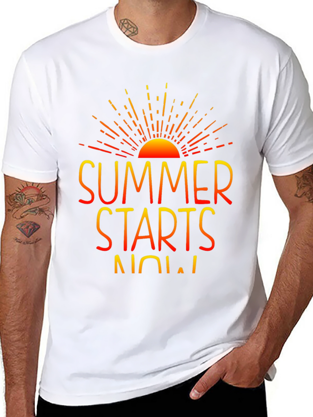 Summer Starts Now Graphic Print Black T-Shirt
