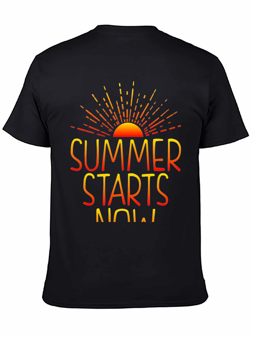 Summer Starts Now Graphic Print Black T-Shirt