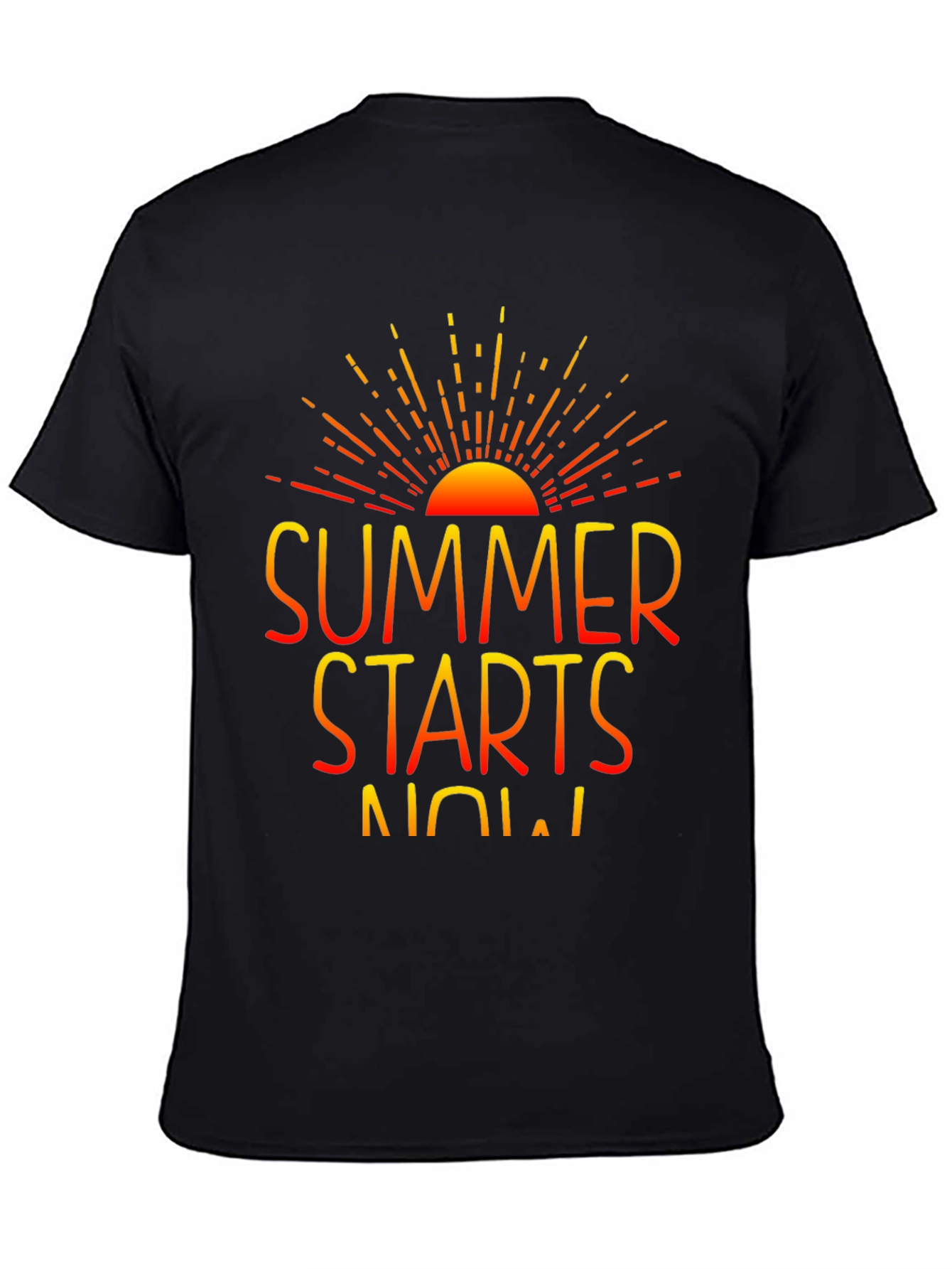 Summer Starts Now Graphic Print Black T-Shirt