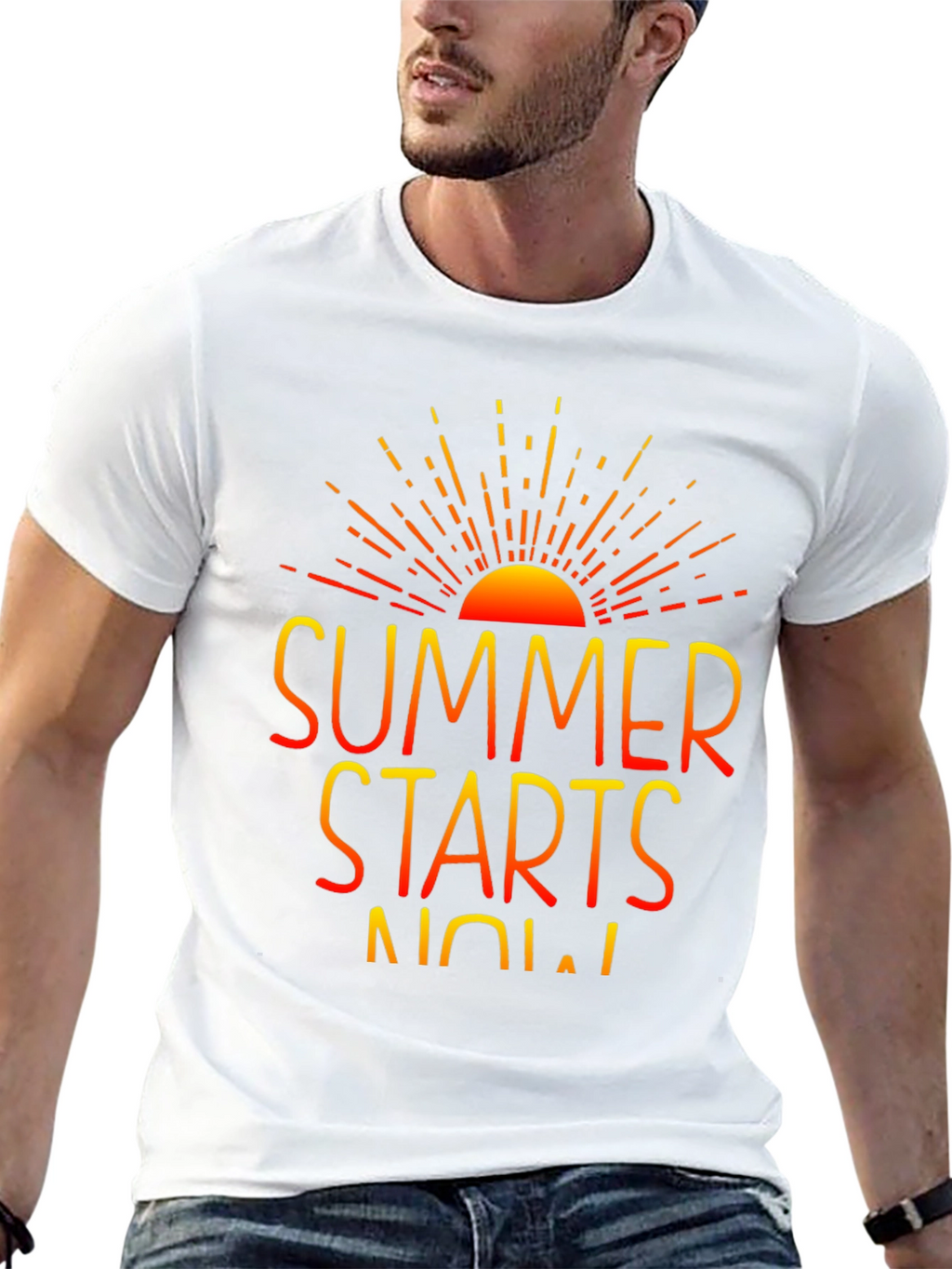 Summer Starts Now Graphic Print Black T-Shirt
