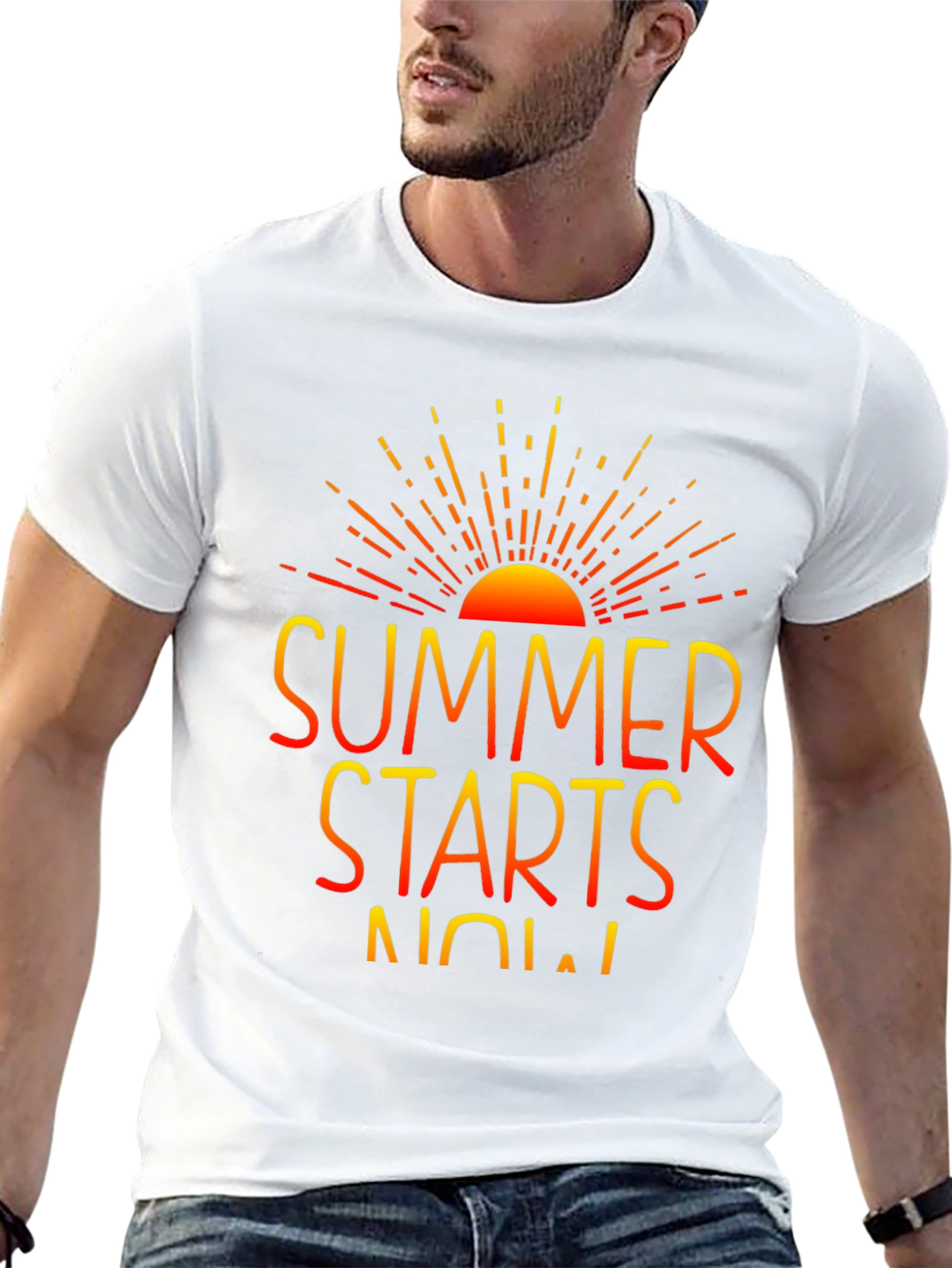 Summer Starts Now Graphic Print Black T-Shirt