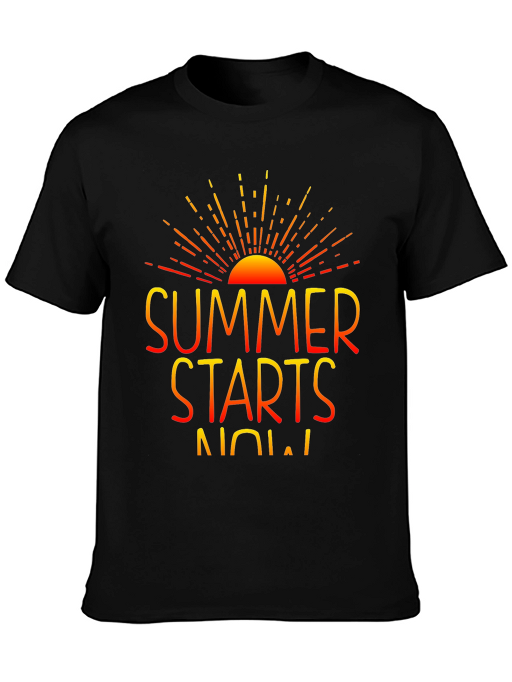 Summer Starts Now Graphic Print Black T-Shirt