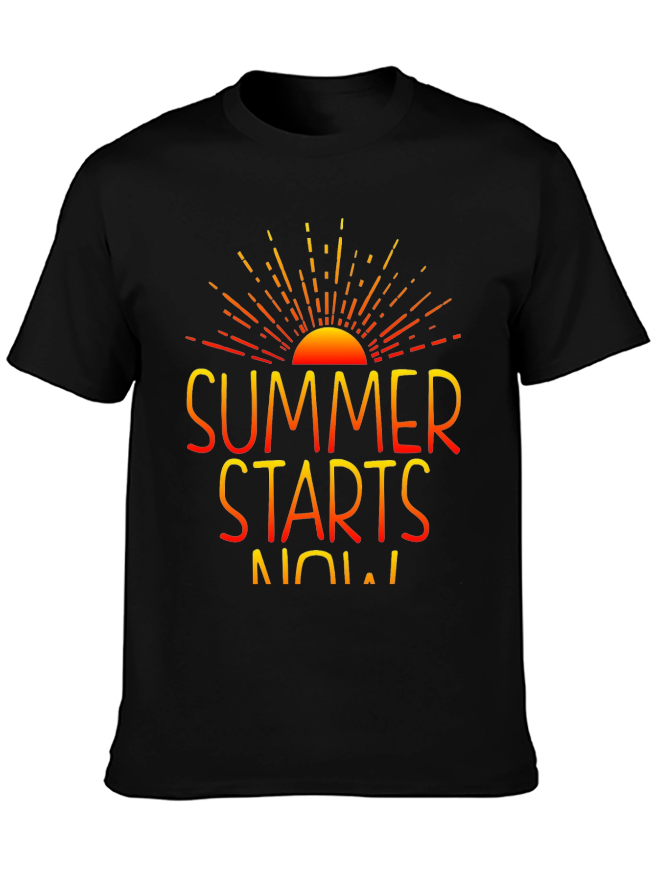 Summer Starts Now Graphic Print Black T-Shirt