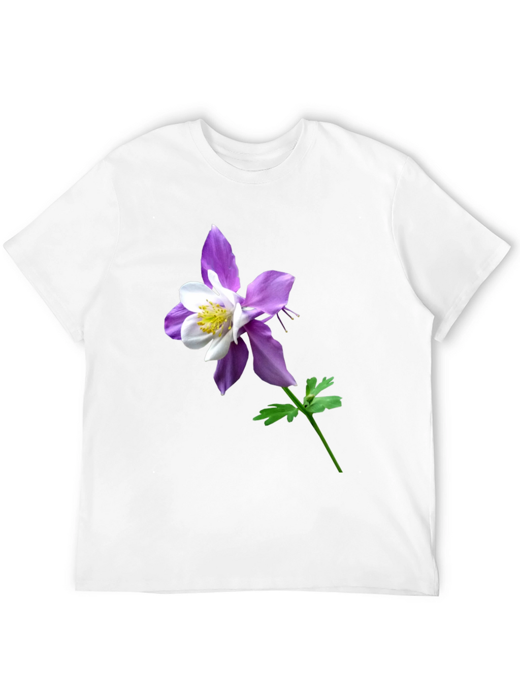 Columbine Flower Graphic Tee - Casual Comfort