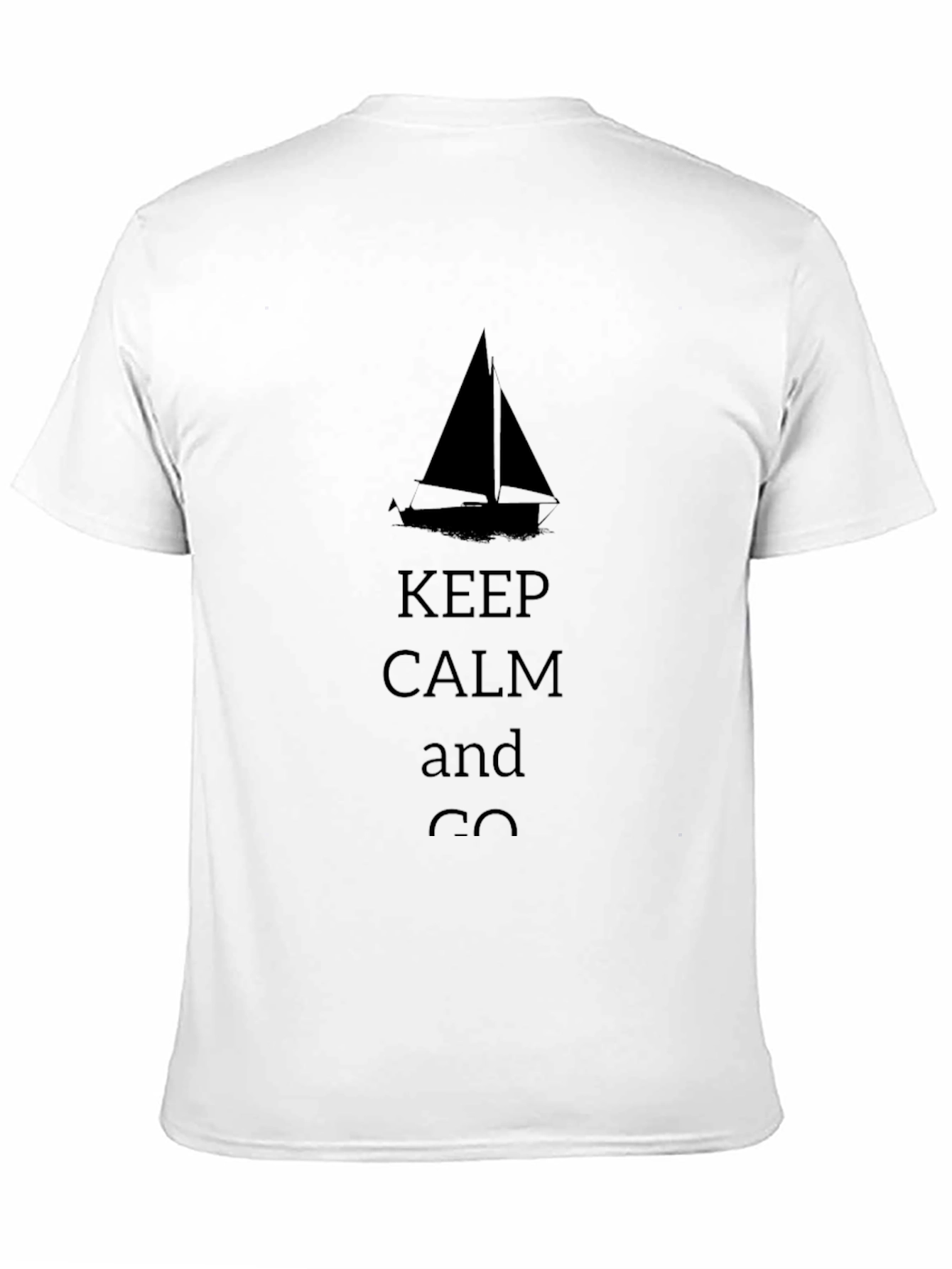 Keep Calm Sailboat Black T-Shirt