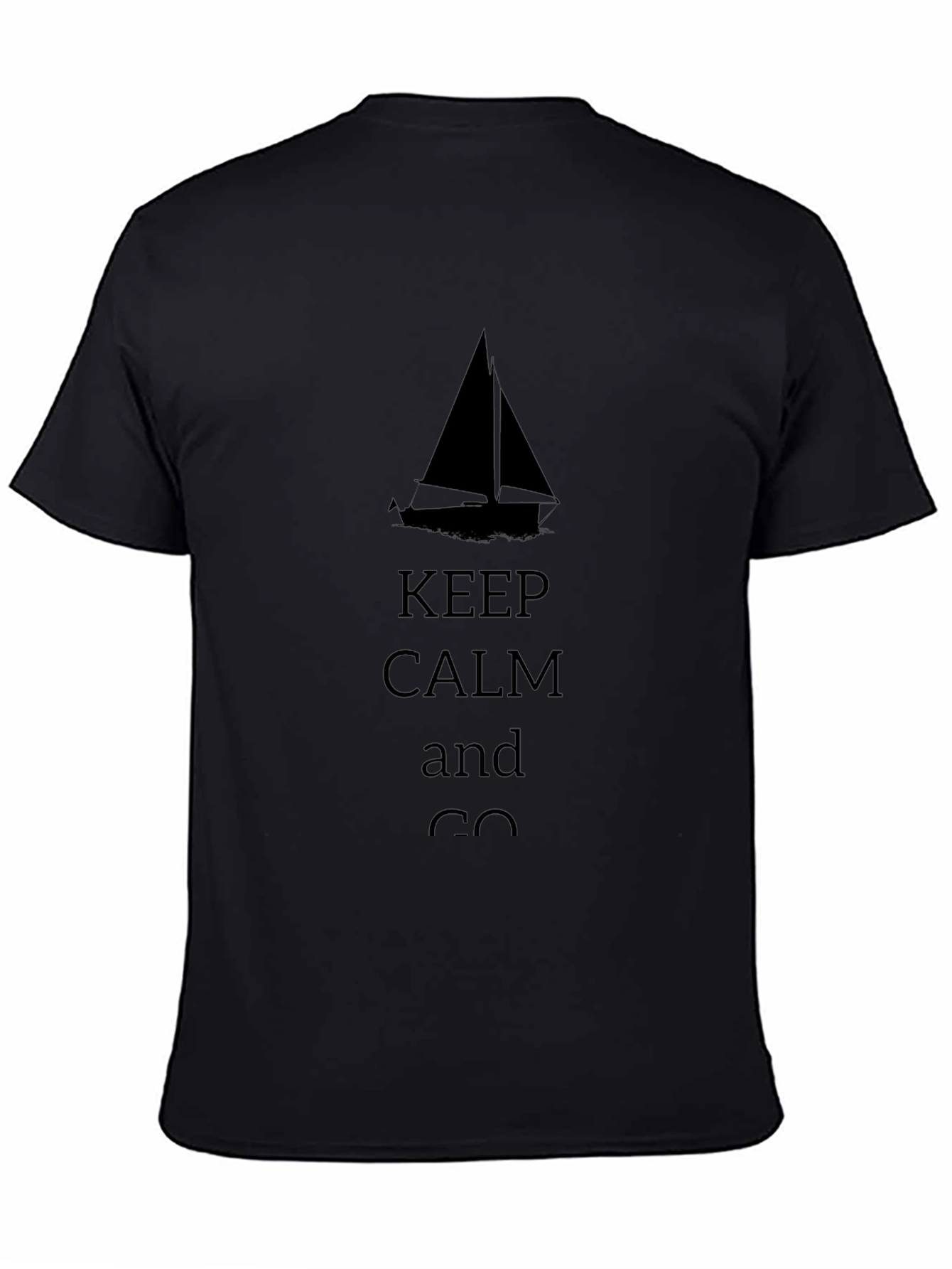 Keep Calm Sailboat Black T-Shirt