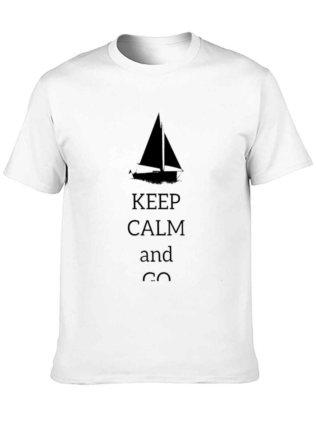 Keep Calm Sailboat Black T-Shirt