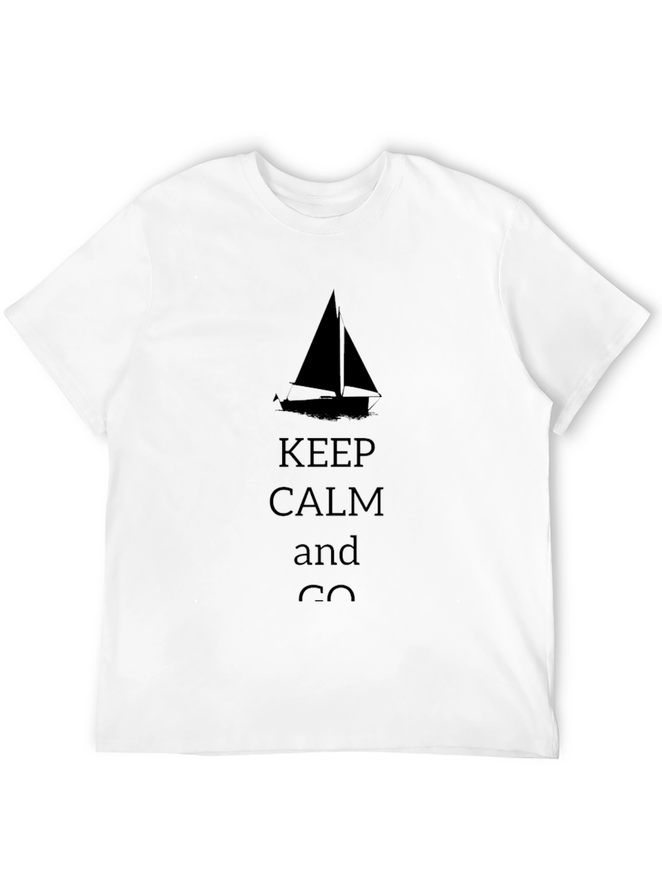 Keep Calm Sailboat Black T-Shirt