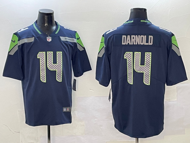 Men's Seattle Seahawks Sam Darnold #14 College Navy Game Player Jersey