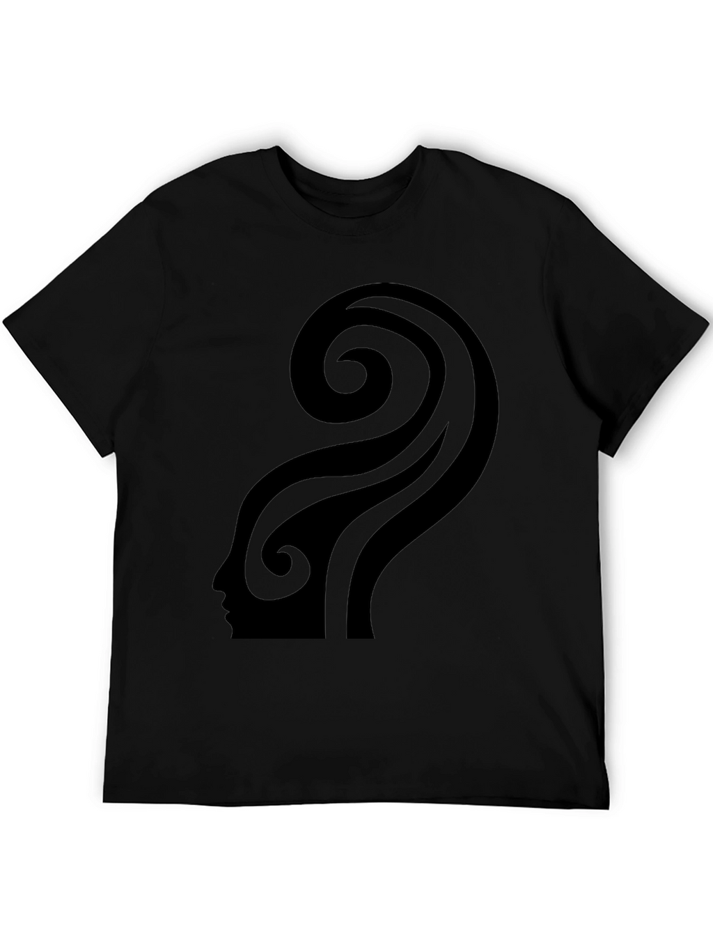 Abstract Silhouette Graphic Black T-Shirt