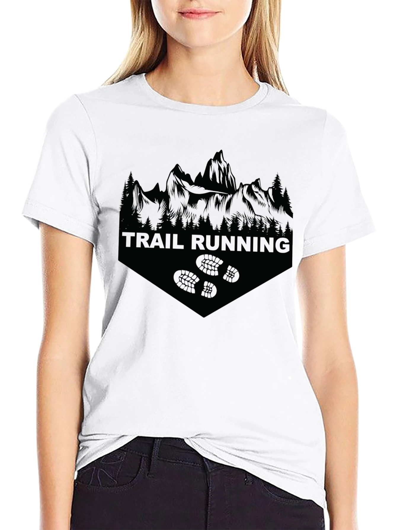 Trail Running Black T-Shirt | Mountain Graphic Tee