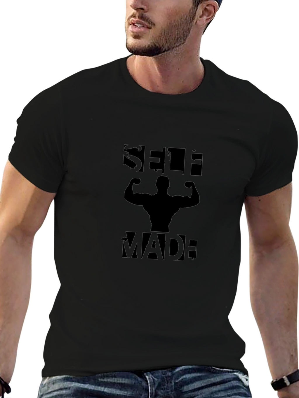 Self Made Graphic T-Shirt - Bodybuilding Gym Motivation