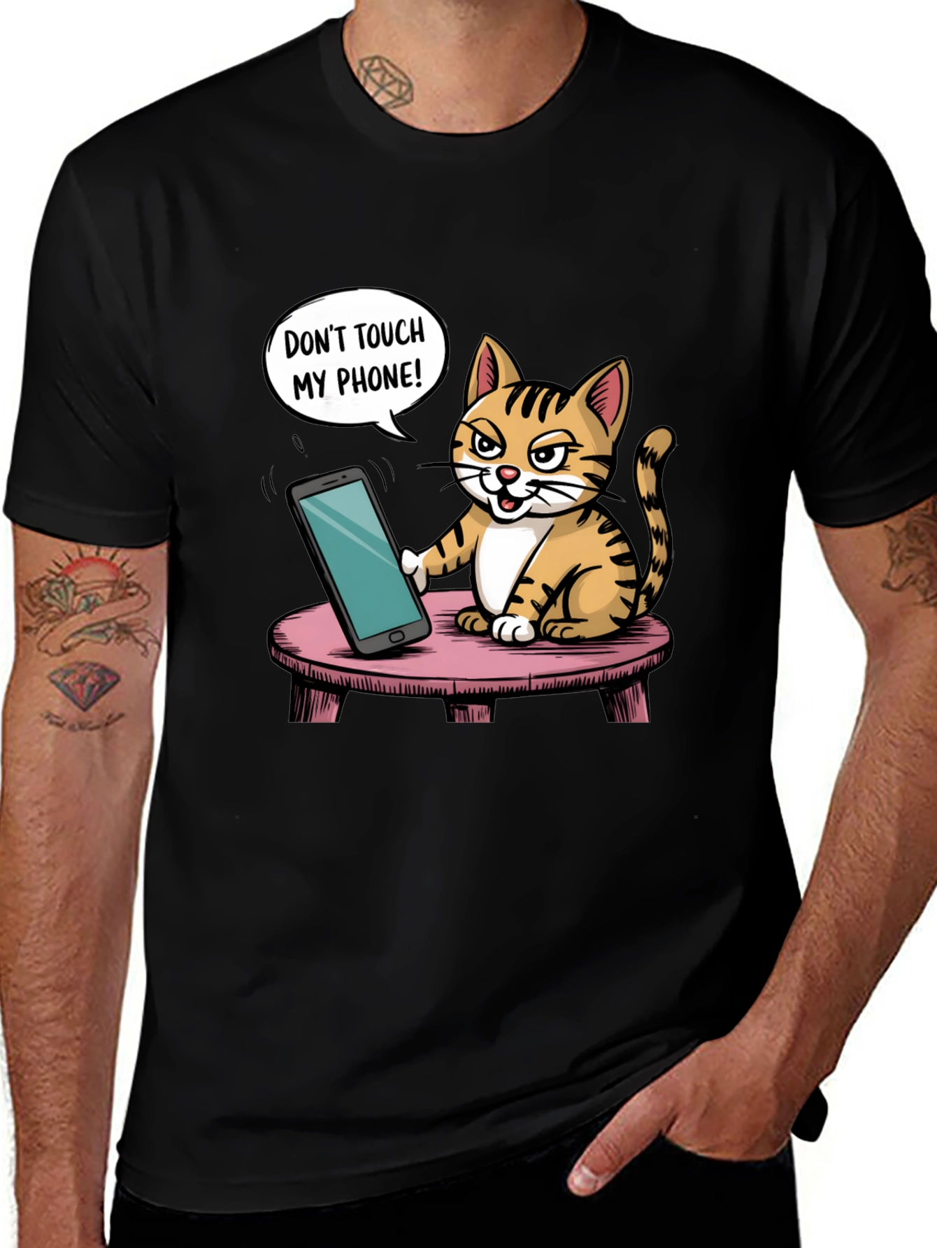 Dont Touch My Phone Cat T-Shirt