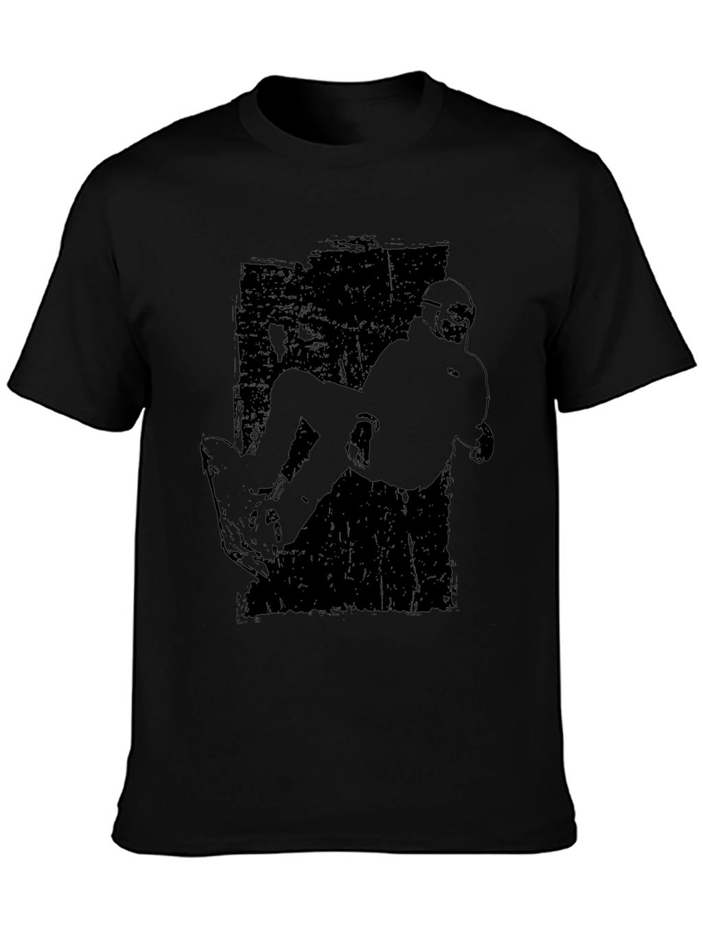 Black T-Shirt with Snowboarder Graphic
