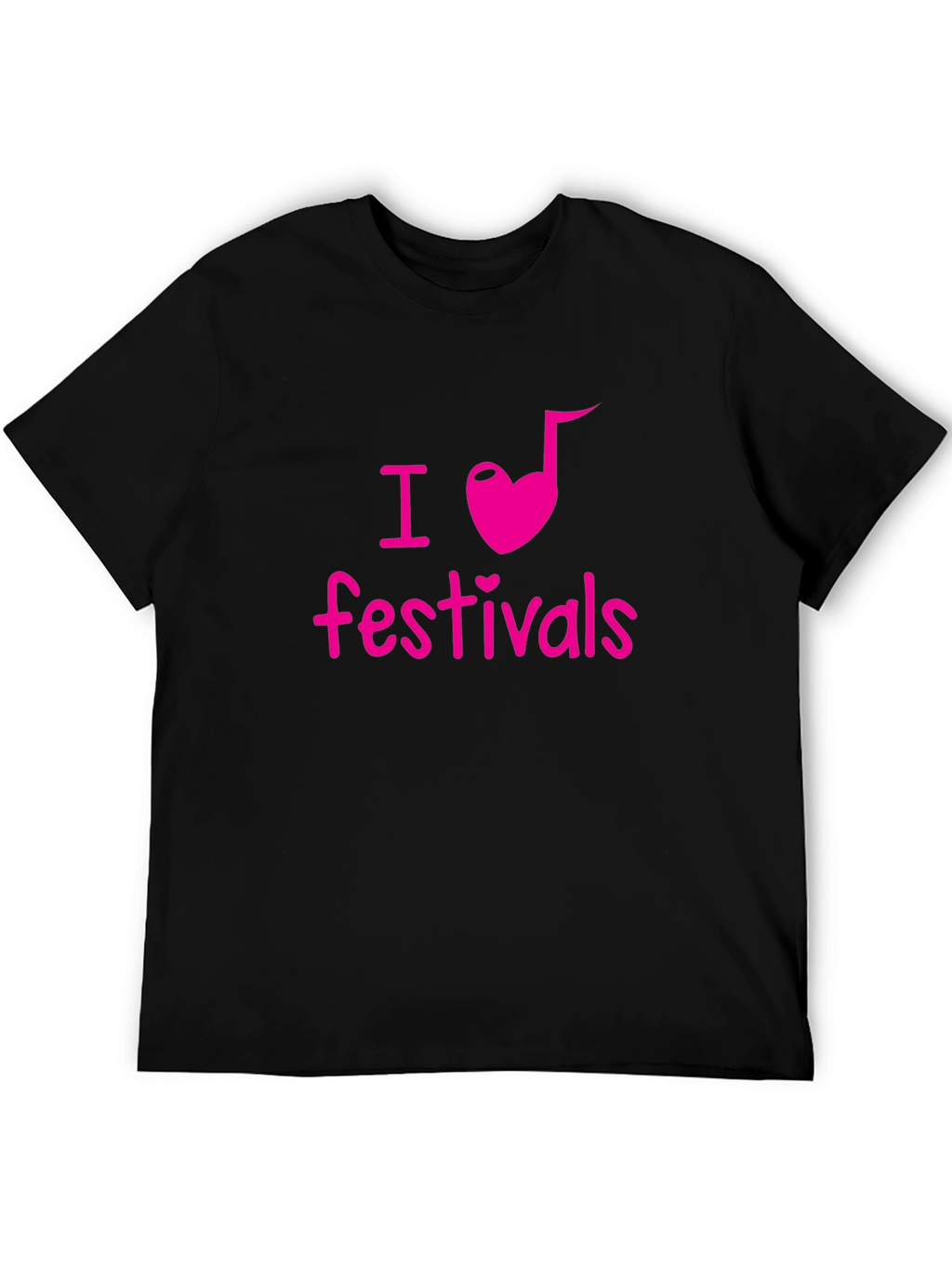 I Heart Festivals Black Tee - Music Lovers T-Shirt