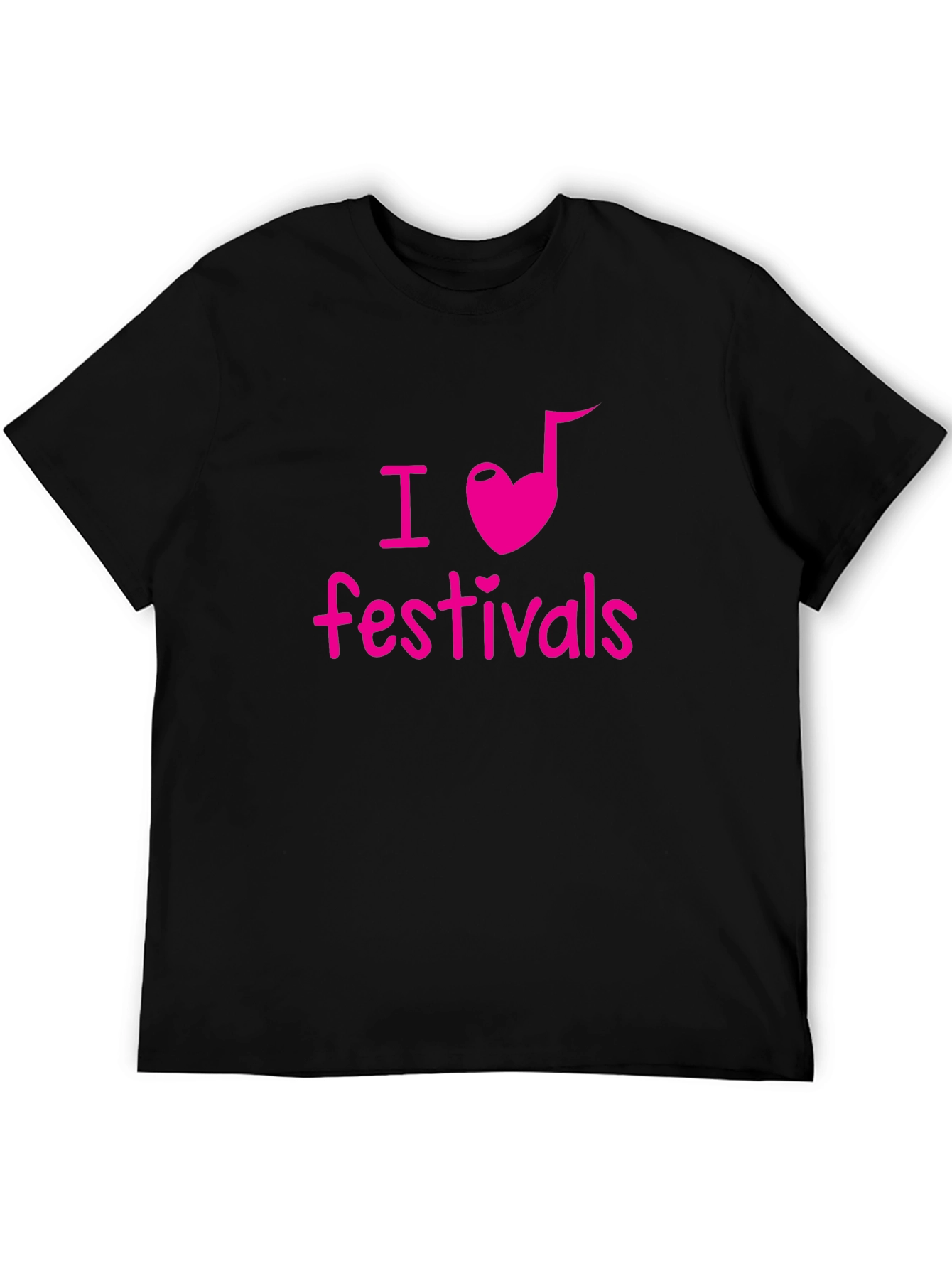 I Heart Festivals Black Tee - Music Lovers T-Shirt