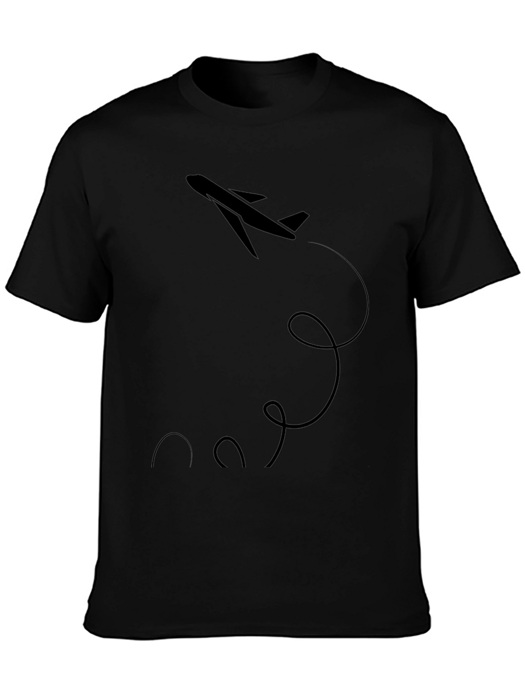Airplane Graphic Tee - Black Cotton Comfort