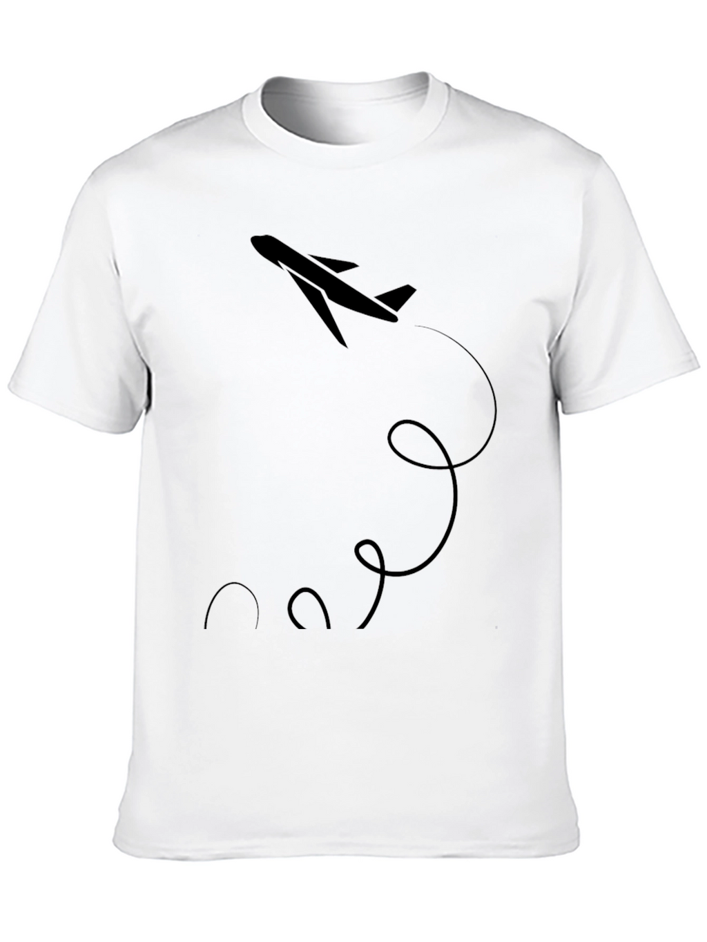Airplane Graphic Tee - Black Cotton Comfort