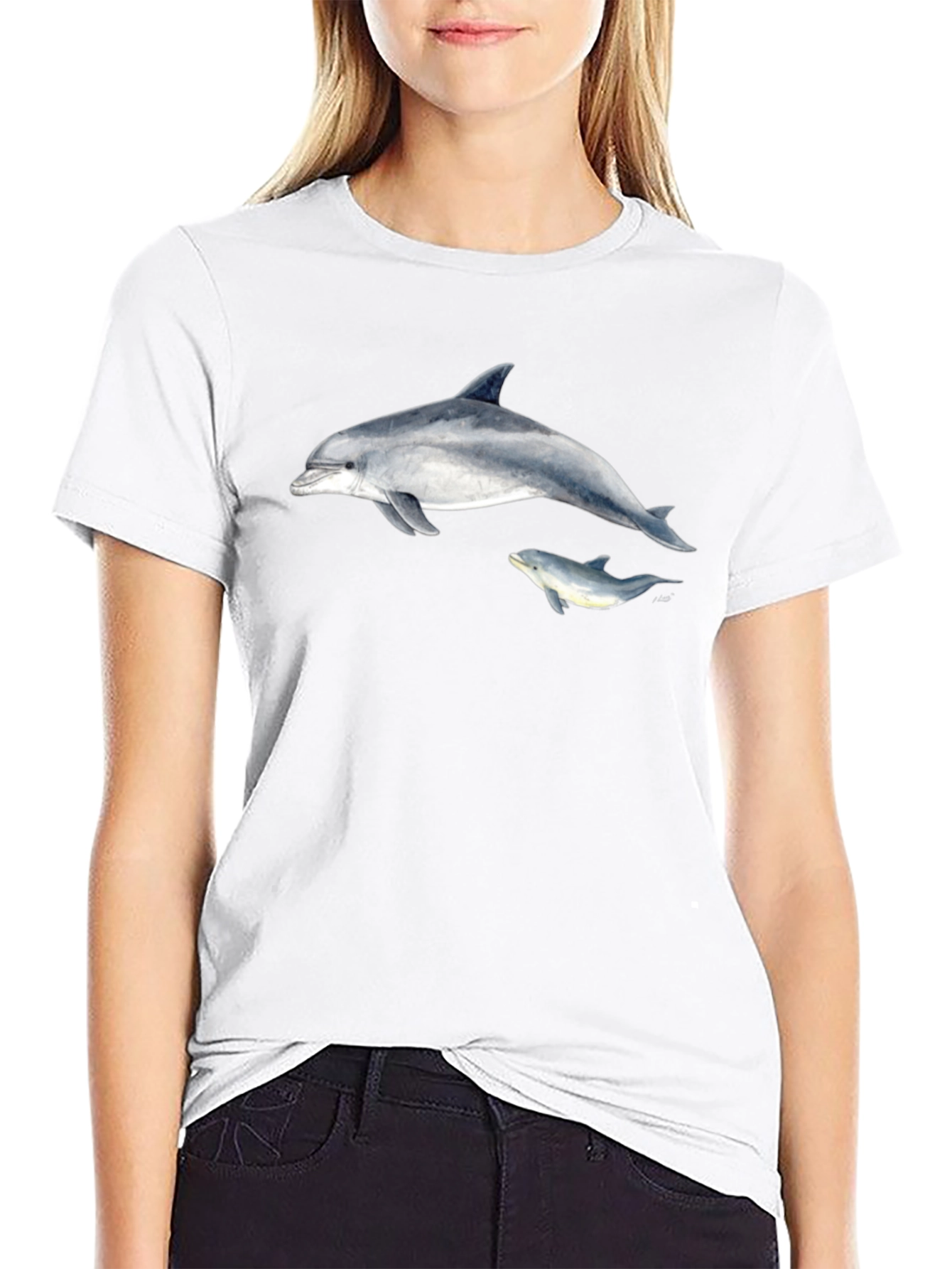 Dolphin Graphic Black T-Shirt