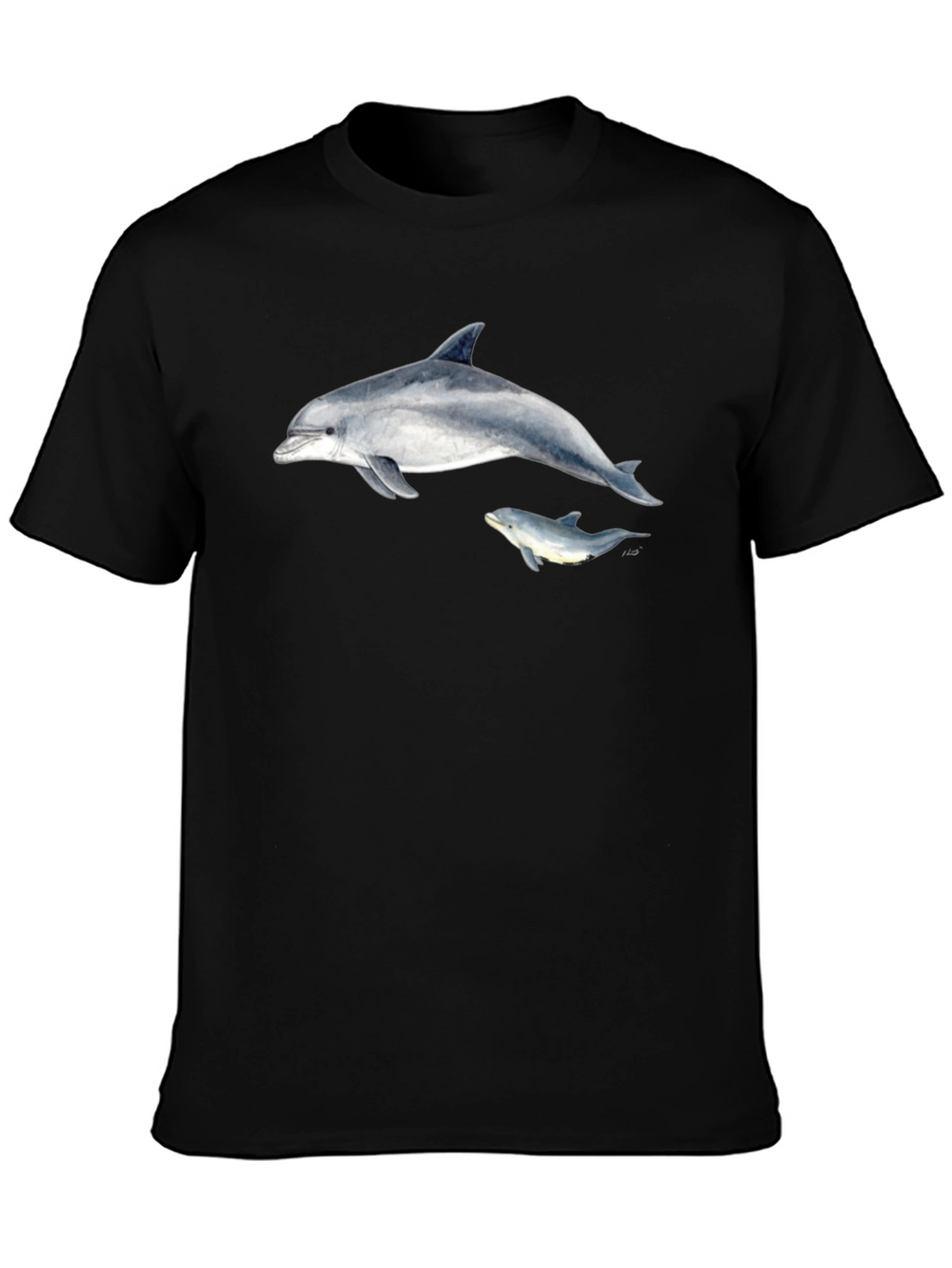 Dolphin Graphic Black T-Shirt