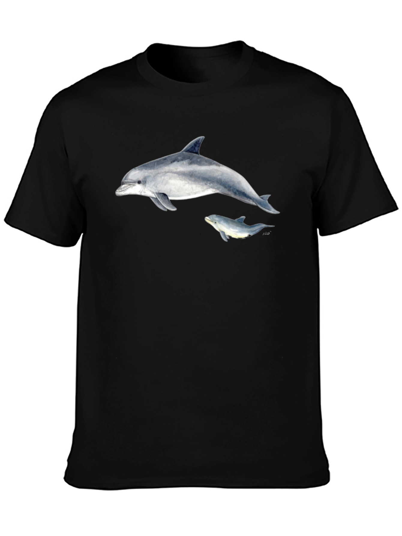 Dolphin Graphic Black T-Shirt