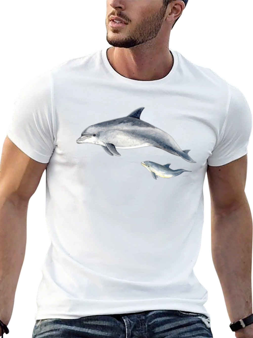 Dolphin Graphic Black T-Shirt