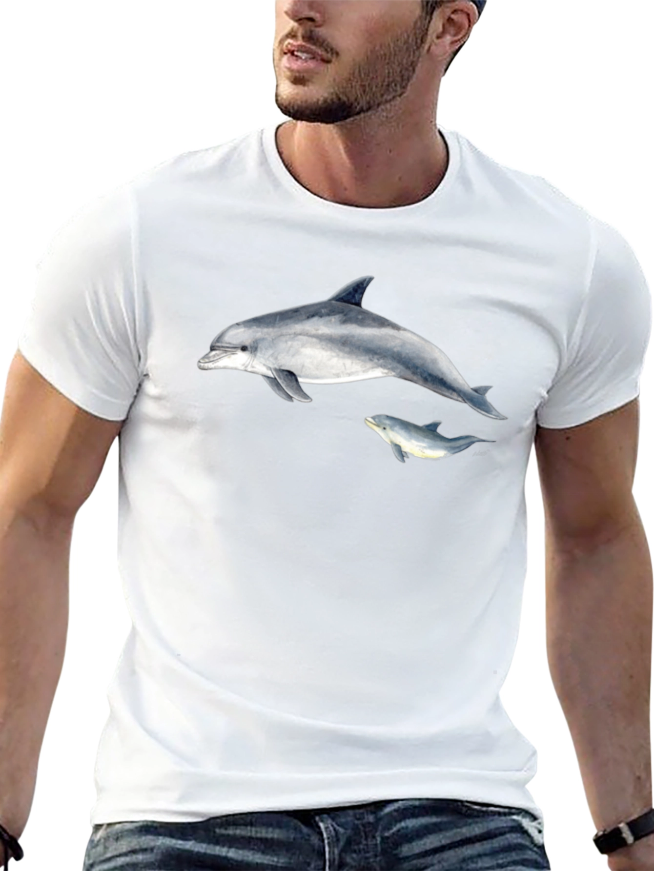Dolphin Graphic Black T-Shirt