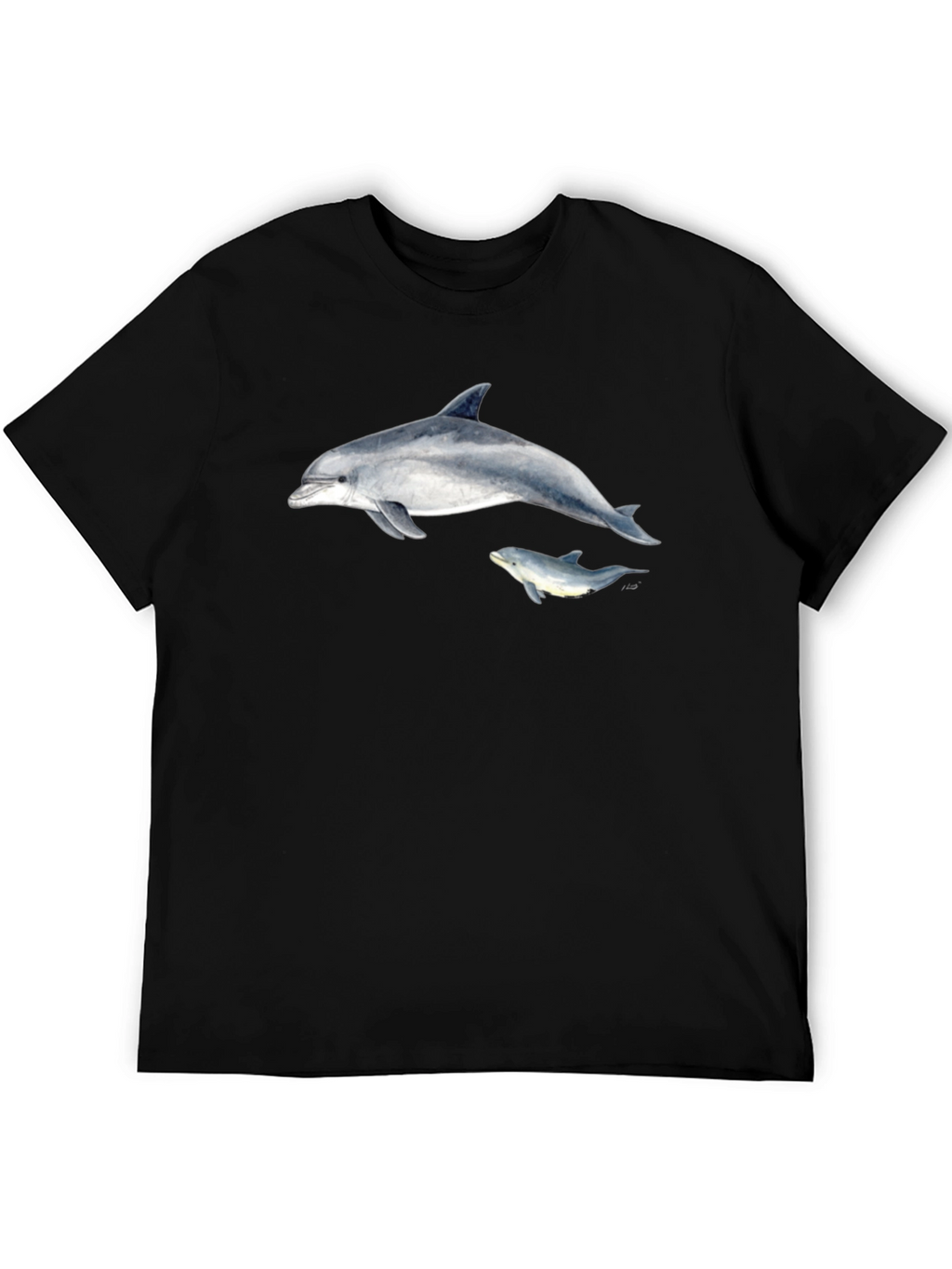 Dolphin Graphic Black T-Shirt