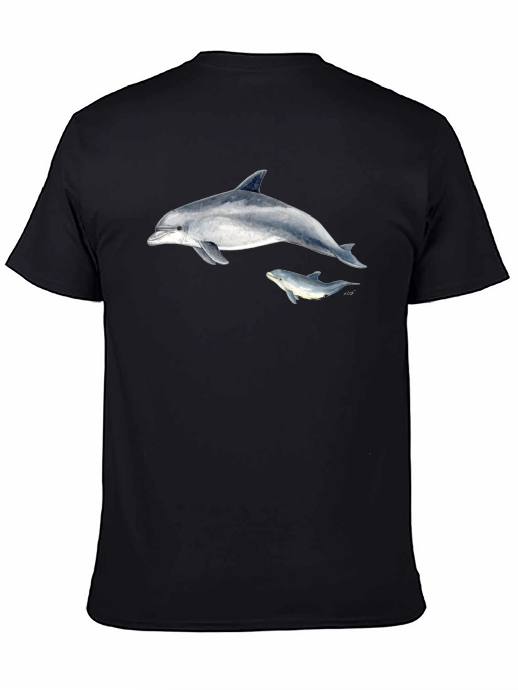 Dolphin Graphic Black T-Shirt
