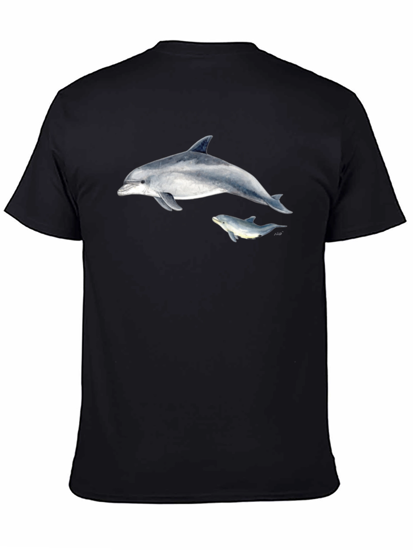 Dolphin Graphic Black T-Shirt