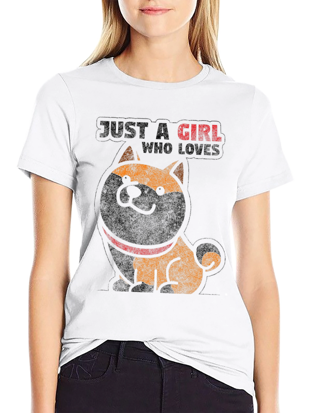 Just A Girl Who Loves Shiba Inu Graphic Tee