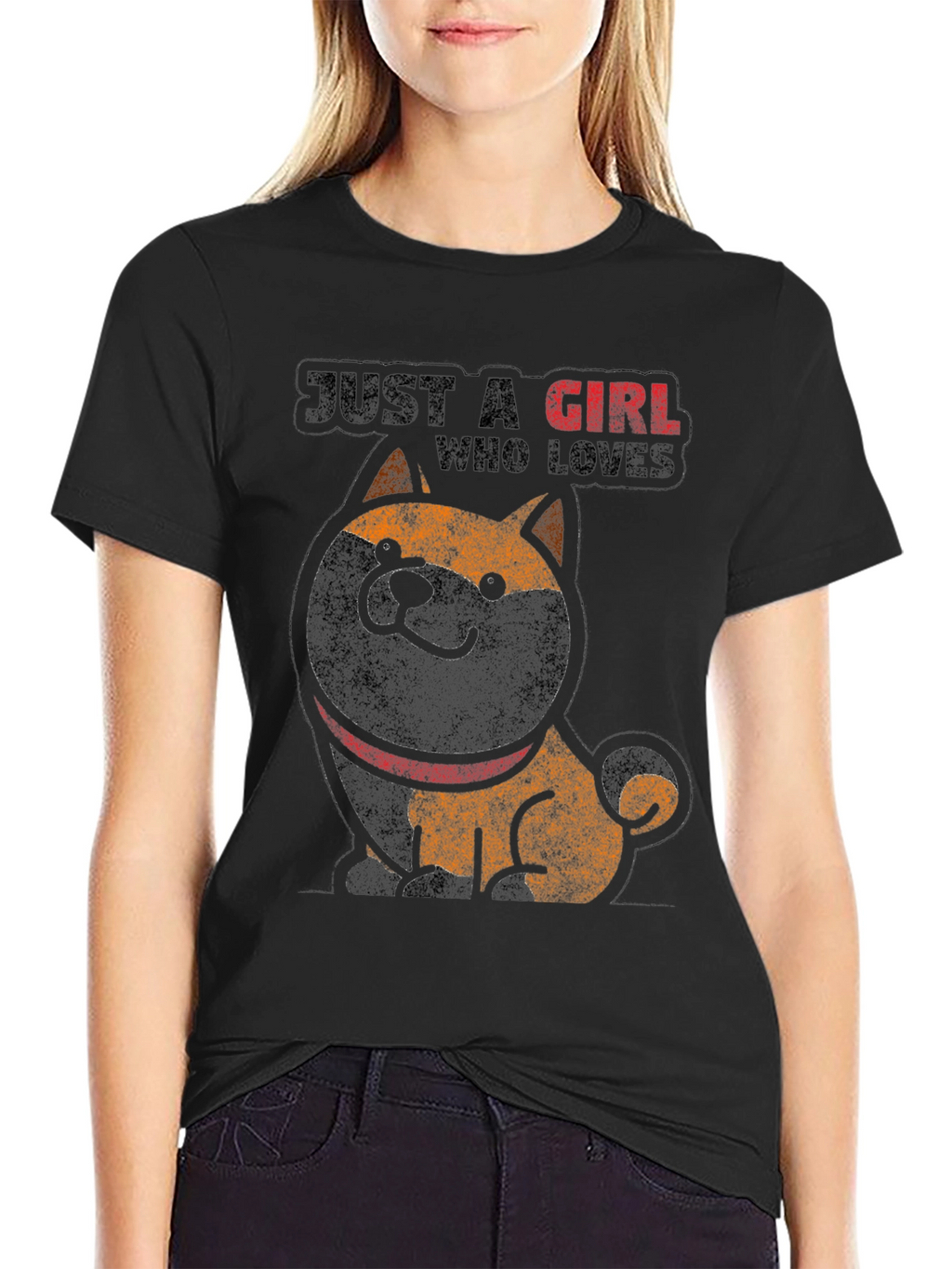 Just A Girl Who Loves Shiba Inu Graphic Tee