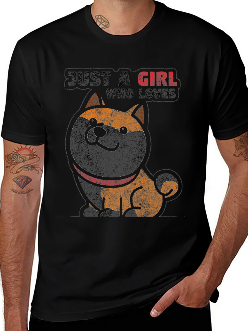 Just A Girl Who Loves Shiba Inu Graphic Tee