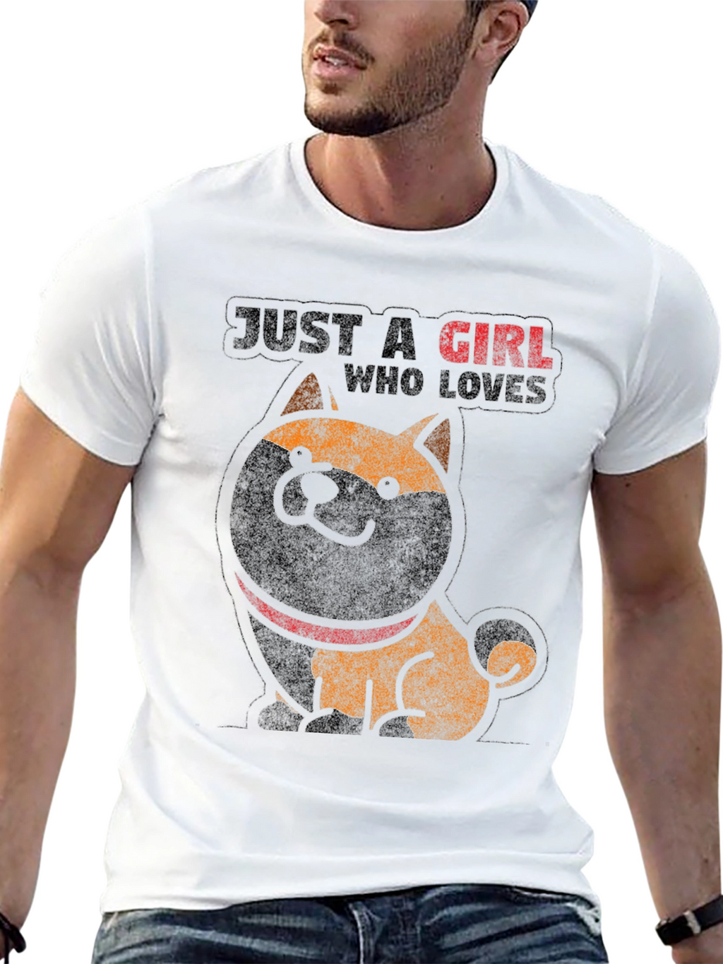 Just A Girl Who Loves Shiba Inu Graphic Tee
