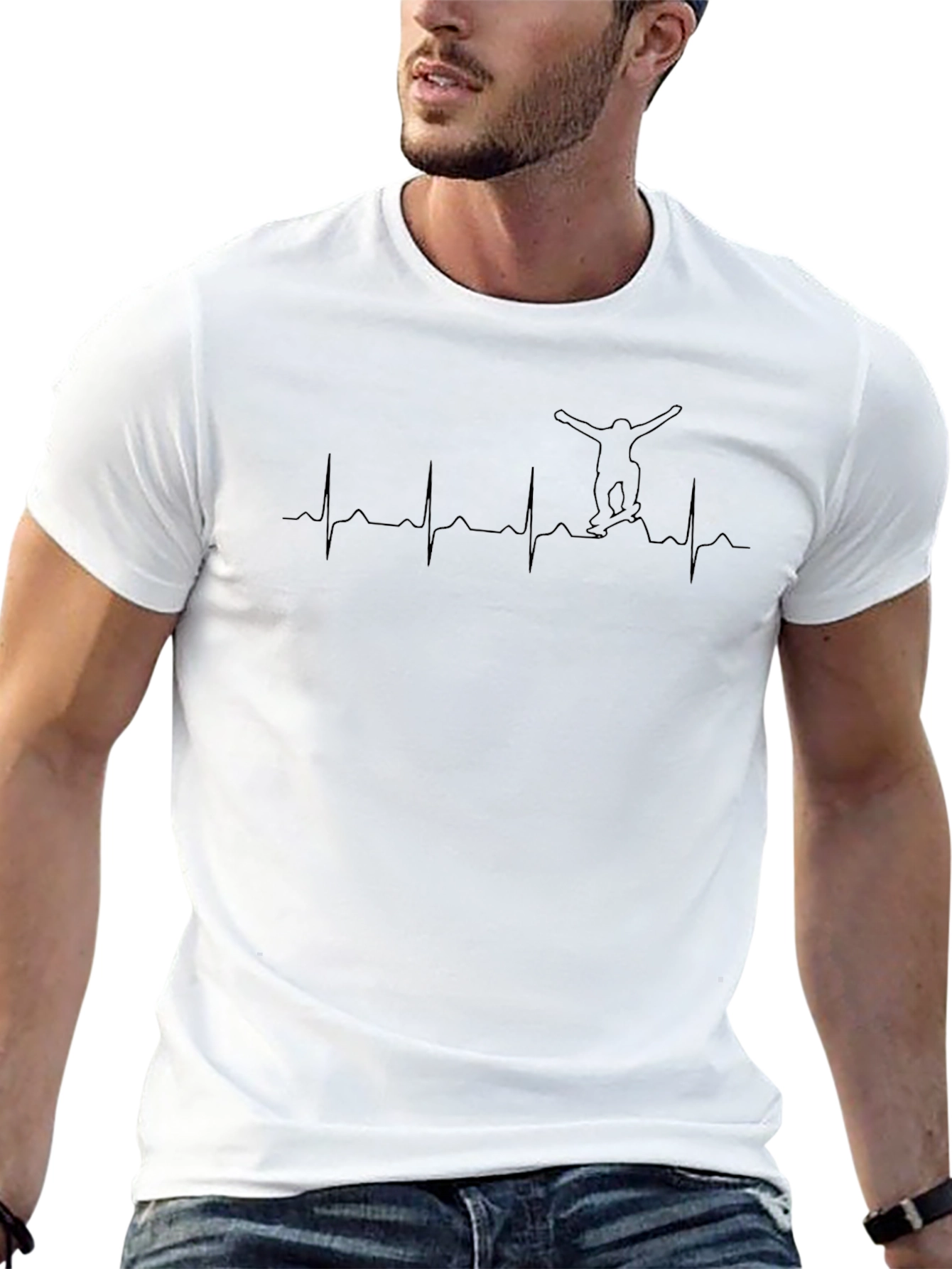Skateboard Heartbeat T-Shirt - Passion on Display!
