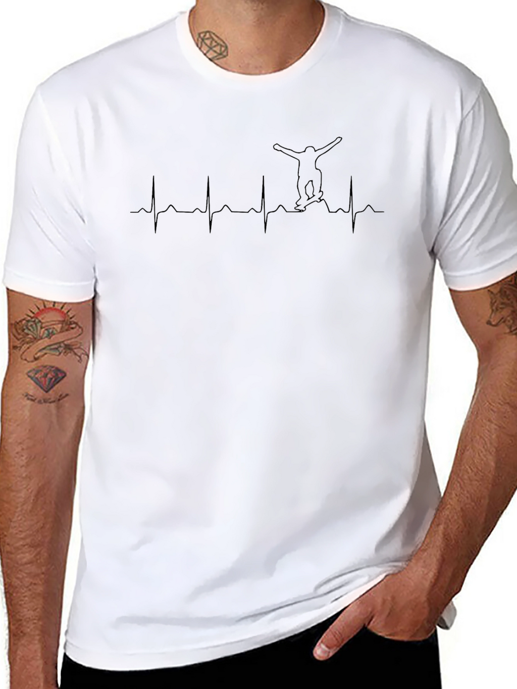 Skateboard Heartbeat T-Shirt - Passion on Display!