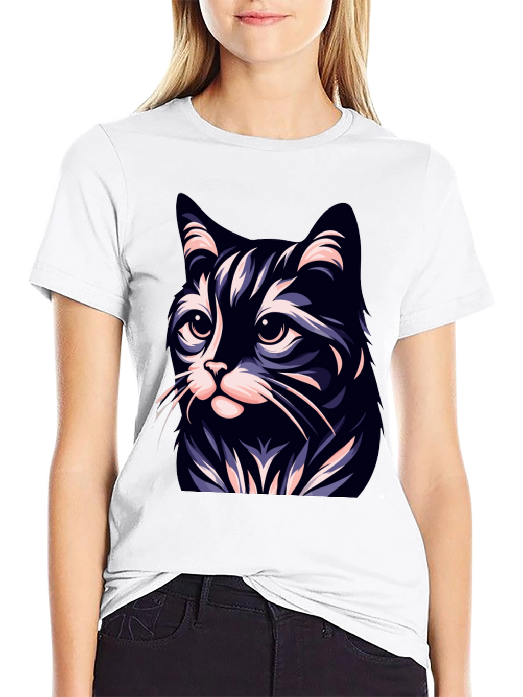 Cool Cat T-Shirt - Black - Stylish Cat Design