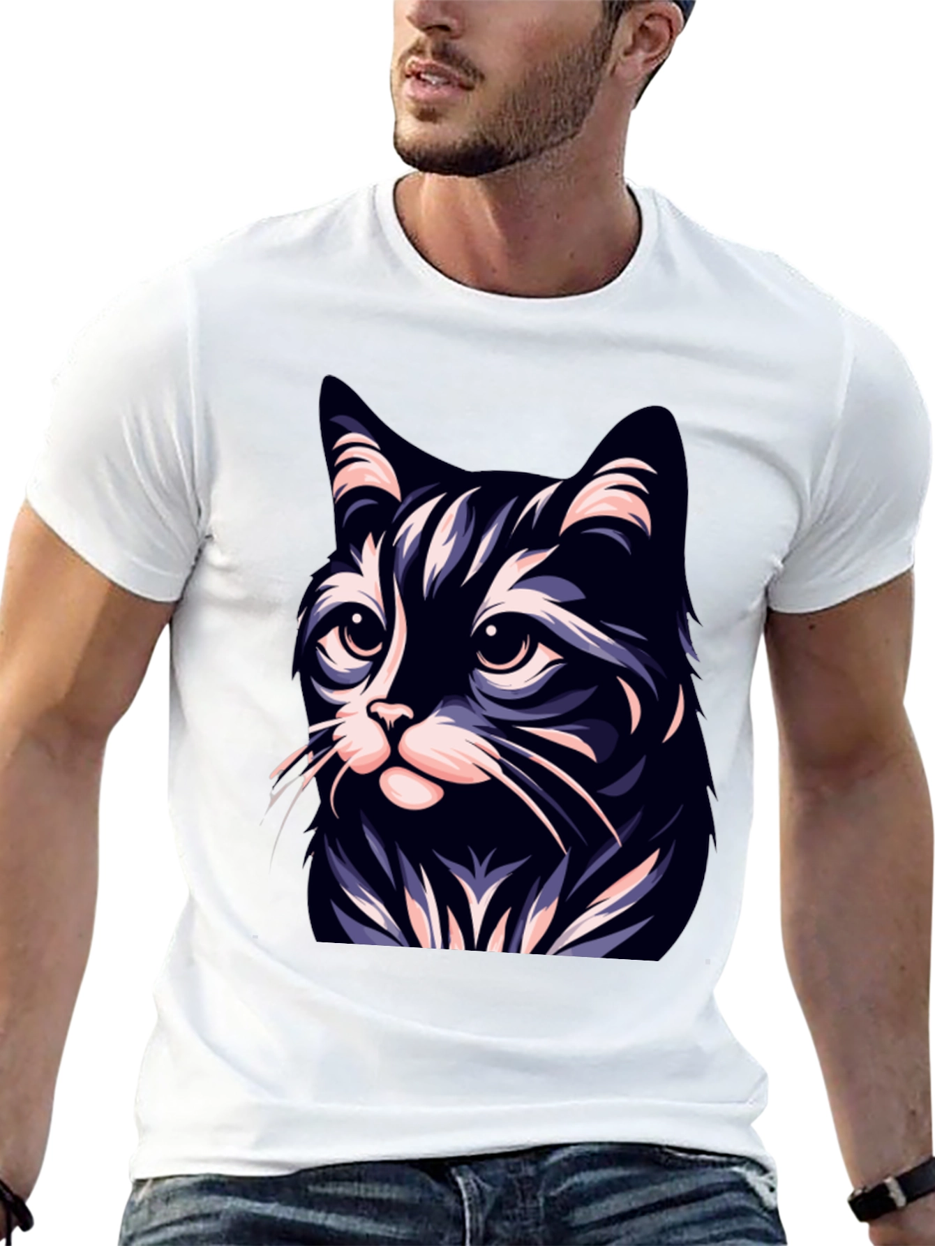 Cool Cat T-Shirt - Black - Stylish Cat Design