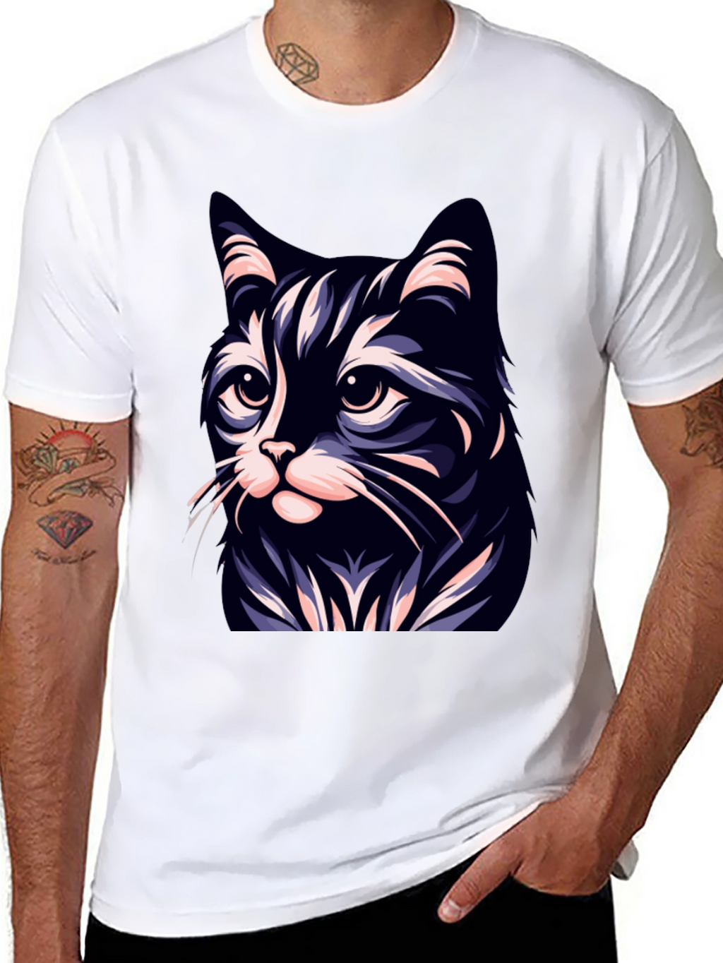 Cool Cat T-Shirt - Black - Stylish Cat Design