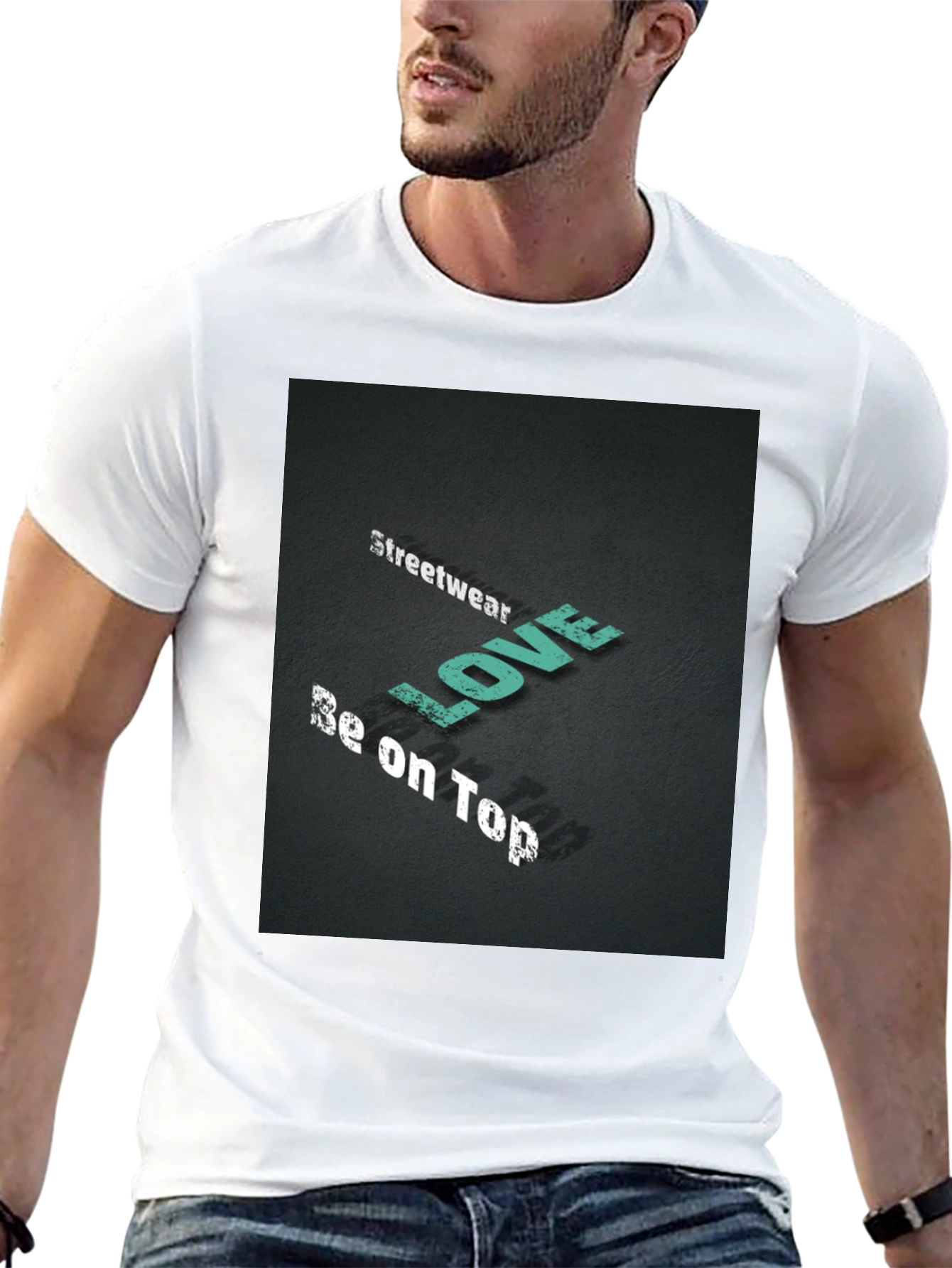 Streetwear Love Be on Top Black Graphic Tee