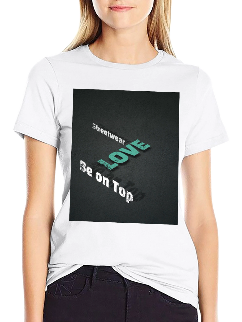 Streetwear Love Be on Top Black Graphic Tee