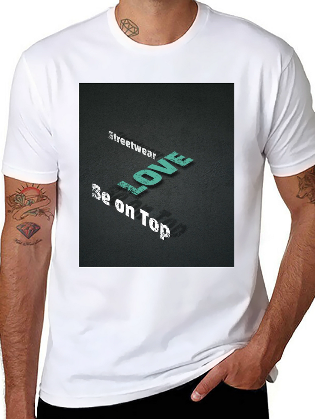 Streetwear Love Be on Top Black Graphic Tee
