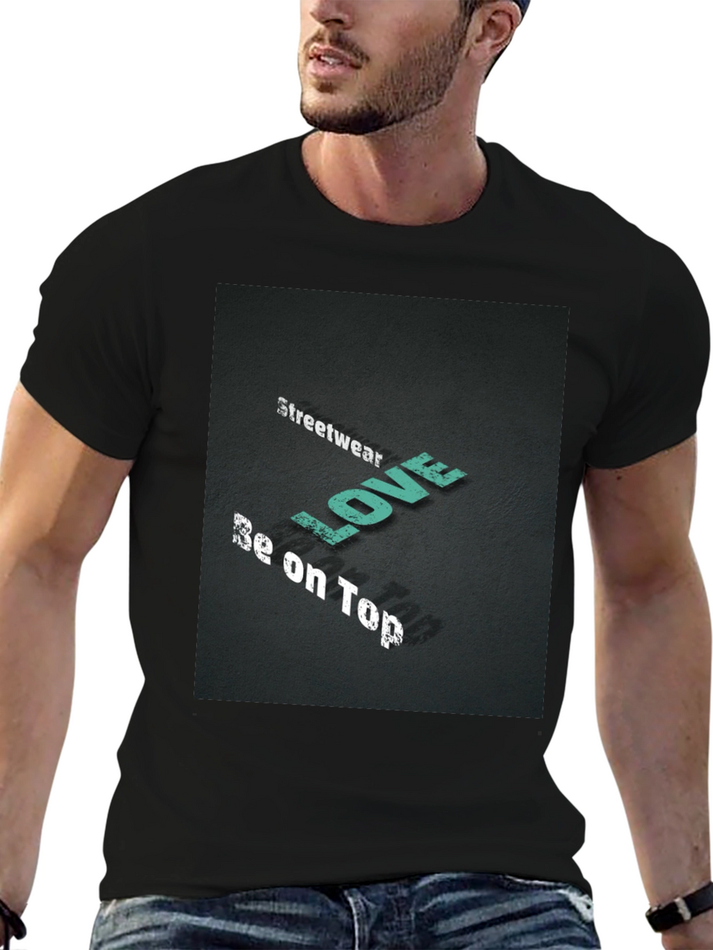 Streetwear Love Be on Top Black Graphic Tee