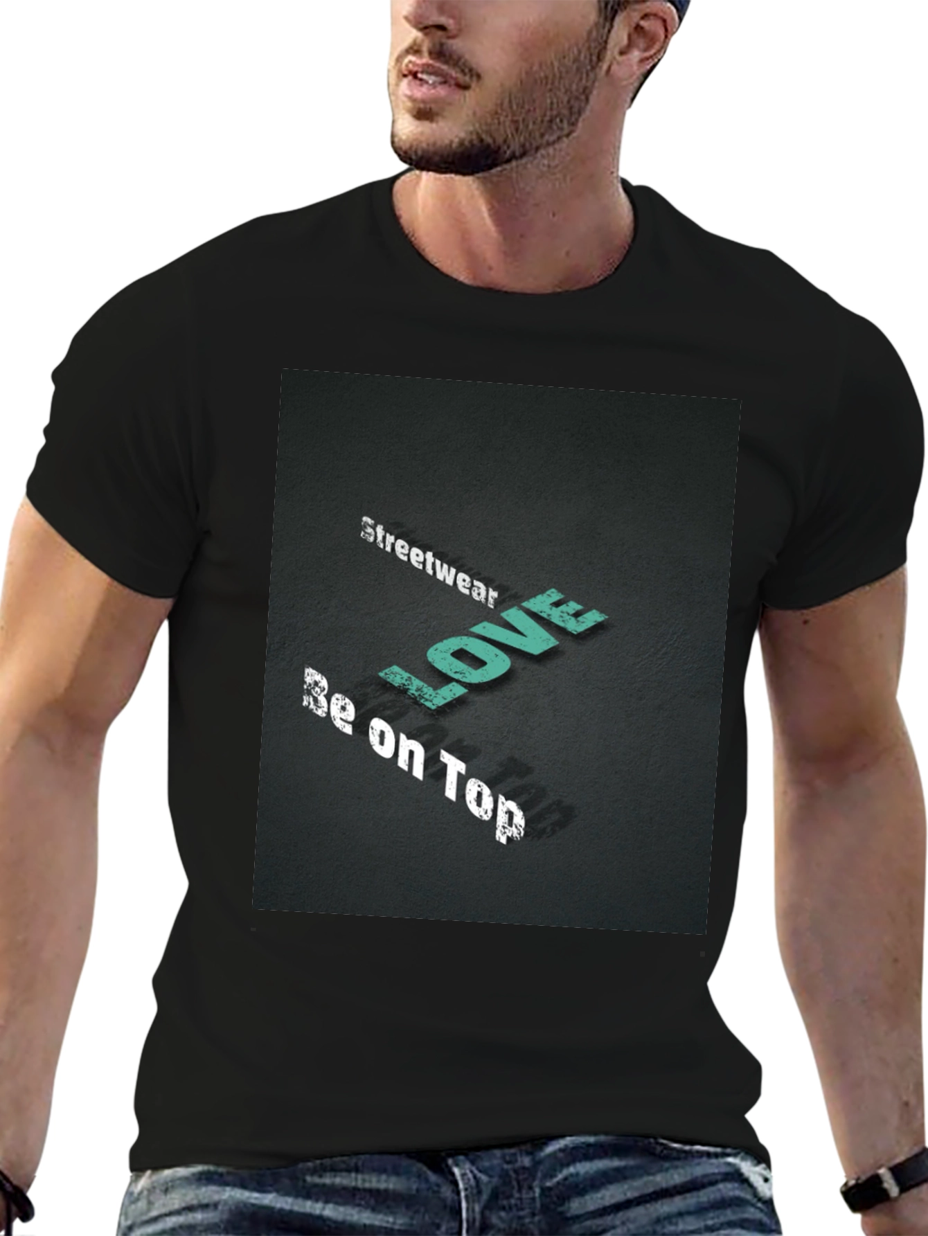 Streetwear Love Be on Top Black Graphic Tee